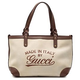 Borsa Tote Gucci Small Canvas Logo Craft marrone