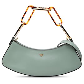 Bolso Fendi O Lock Swing de piel verde