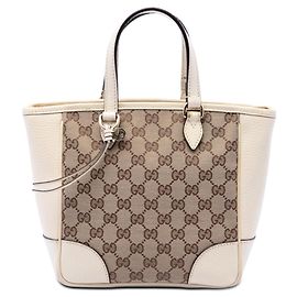 Bolsa Satchel Bree Small GG Canvas Branca Gucci