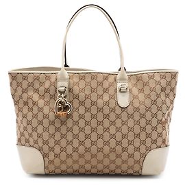 Tote Gucci GG Canvas Heart Bit Beige