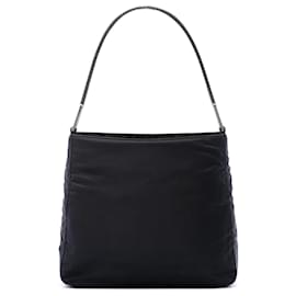 Prada Tessuto Handtasche in Schwarz mit Metallgriff