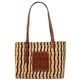 Bolso cesta cuadrado Anagram Small de rafia LOEWE Paulas Ibiza Beige