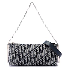 Bolso Satchel Dior Club de lona Dior Oblique azul