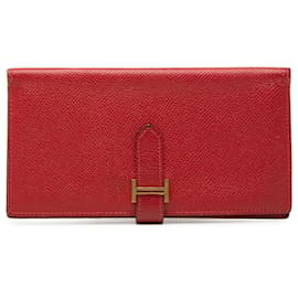 Hermès Bearn Langbrieftasche aus Epsom in Rot