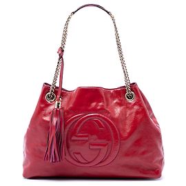 Borsa Soho Chain Medium in vernice rossa Gucci