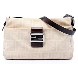 Borsa a tracolla Fendi Zucca Canvas Beige