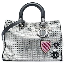 Borsa Diorissimo in tweed metallizzato argento Dior Medium