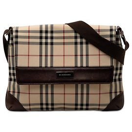Borsa a tracolla con patta Burberry House Check Canvas Beige