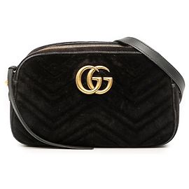 Borsa a tracolla Gucci Small GG Marmont Matelassé in velluto nero