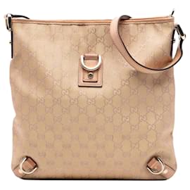 Borsa a tracolla Gucci GG Canvas Abbey D Ring Beige