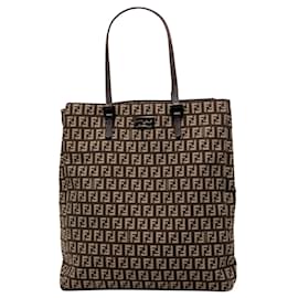 Tote Fendi Zucchino in tela marrone