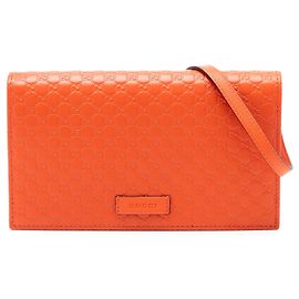 Borsa a tracolla Gucci Microguccissima Wallet on Strap Arancione