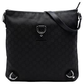 Borsa a tracolla Gucci GG Canvas Abbey D Ring nera