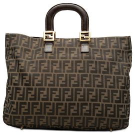 Borsa Tote Twins Fendi Grande in Tela Zucca Marrone