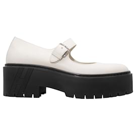 Mary Janes con platform in pelle Hermes bianche Taglia 38 - Hermès