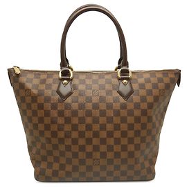 Borsa Tote Louis Vuitton Damier Ebene Saleya MM Marrone