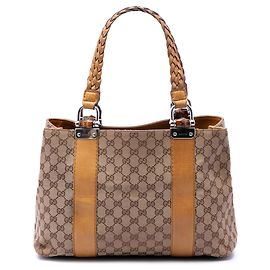 Tote Gucci Medium GG Canvas Bamboo Libeccio Beige