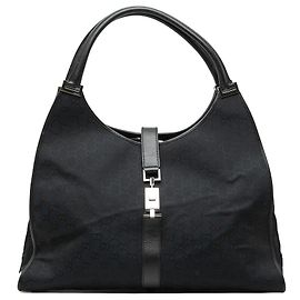 Borsa da viaggio Gucci GG Canvas Jackie Bardot nera