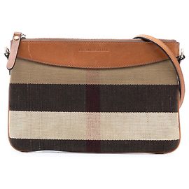 Borsa a tracolla Burberry Peyton in tela Mega Check marrone