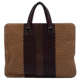 Borsa da lavoro Bottega Veneta Club Fume in Nappa Intrecciato marrone