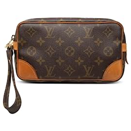 Borsa a pochette Louis Vuitton Monogram Marly Dragonne PM Marrone