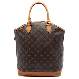 Borsa a mano verticale Lockit Monogram Louis Vuitton marrone
