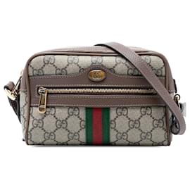 Borsa a tracolla Gucci Mini GG Supreme Web Ophidia Beige