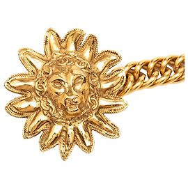 Collana con ciondolo a medaglione Leo Lion Sun Chanel placcato oro