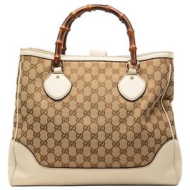 Tote Gucci GG Canvas Bamboo Diana Bianco