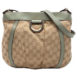 Borsa a tracolla Abbey D Ring in tela GG Gucci beige