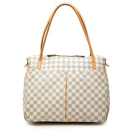 Borsa a tracolla Louis Vuitton Damier Azur Figheri GM Bianca