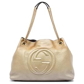 Borsa Tote Soho Chain Medium in vitello Ombré dorato Gucci