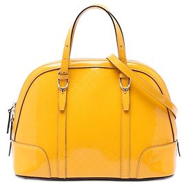Borsa Dome Satchel Gucci Small Microguccissima in vernice gialla