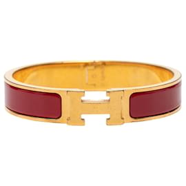 Bracelet Clic H étroit en émail rouge Hermès PM