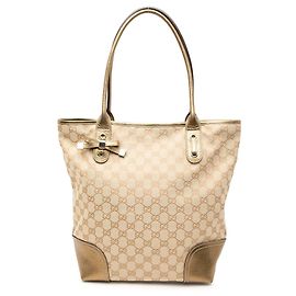 Borsa Tote Gucci Princy in canvas GG Tan