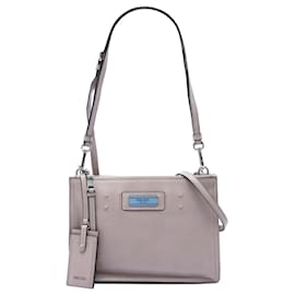 Bolso Satchel Prada Glace Calf Etiquette Gris