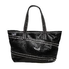 Borsa Tote in Pitone Borchiata Nera Carlos Falchi - Autre Marque