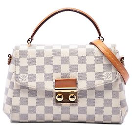Borsa Satchel Louis Vuitton Damier Azur Croisette Bianca