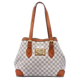 Borsa Tote Louis Vuitton Damier Azur Hampstead MM Bianca