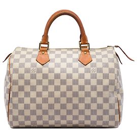 Bolso Boston Louis Vuitton Damier Azur Speedy 30 Blanco