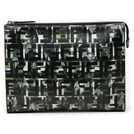 Clutch Fendi FF 1974 in nylon camouflage nero
