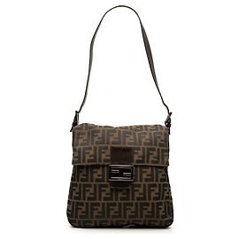 Borsa a tracolla Fendi Zucca Canvas marrone