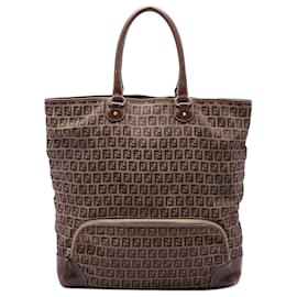 Borsa Shopping Tote Chef Fendi Zucchino Canvas Marrone