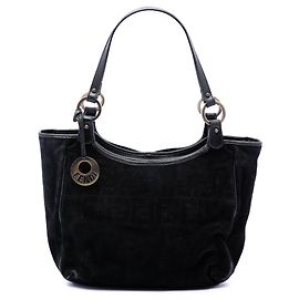 Borsa Tote Chef Fendi Zucca in camoscio nero