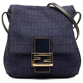 Borsa crossbody Fendi Zucchino Canvas blu