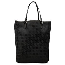 Borsa Tote Fendi Zucchino in tela nera