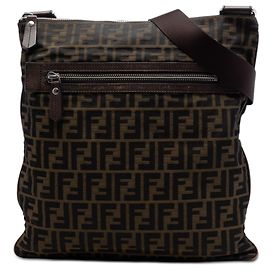 Borsa a tracolla Fendi Zucca Canvas marrone