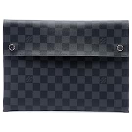 Borsa a pochette Louis Vuitton Damier Graphite Alpha Pochette GM nera