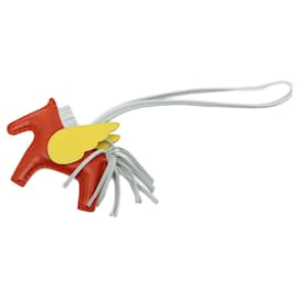 Orange Hermès Milo Lambskin and Swift Grigri Rodeo Pegase Bag Charm PM Key Chain