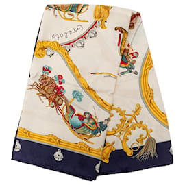 Carré en soie Hermès Plumes et Grelots Bleu 90 Scarves